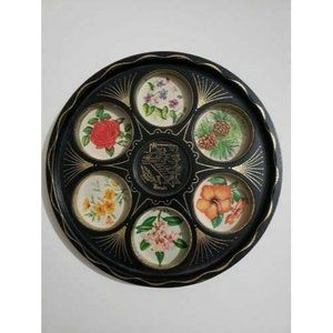 Nevada Souvenir Blue Bonnet Tin Metal Tray Vintage